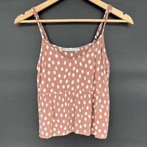 Abercrombie & Fitch Women's Polka Dot Cropped Cami Top Size S Brown and White